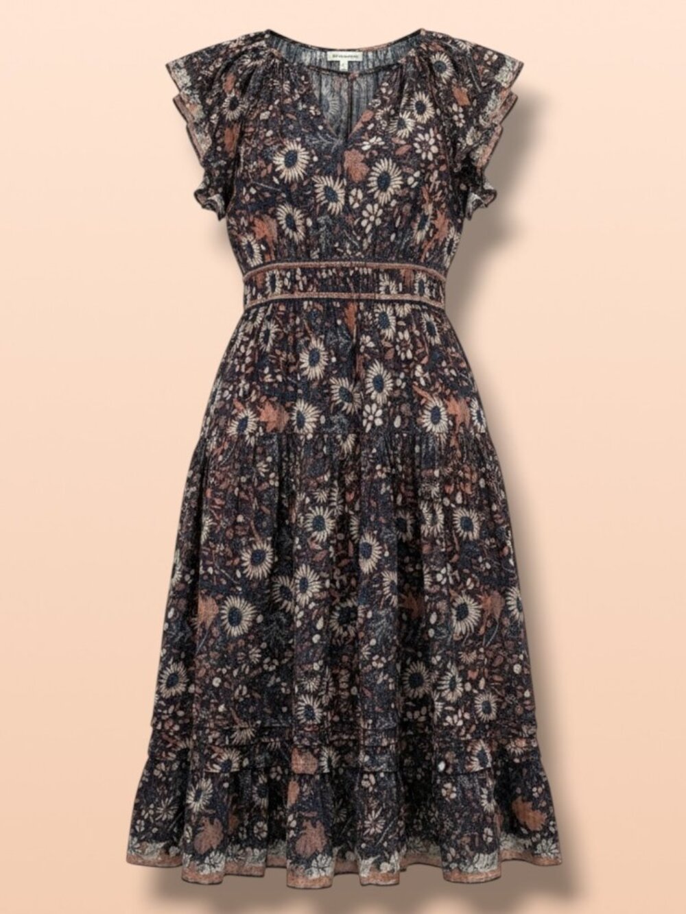 Ulla‎ Johnson Floral Midnight Silk-Blend Midi Dress 2